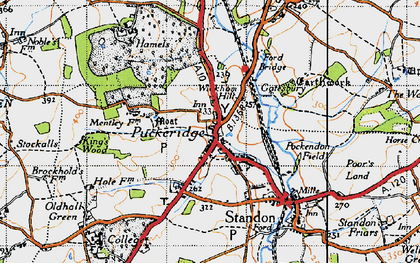 Old map of Puckeridge in 1946