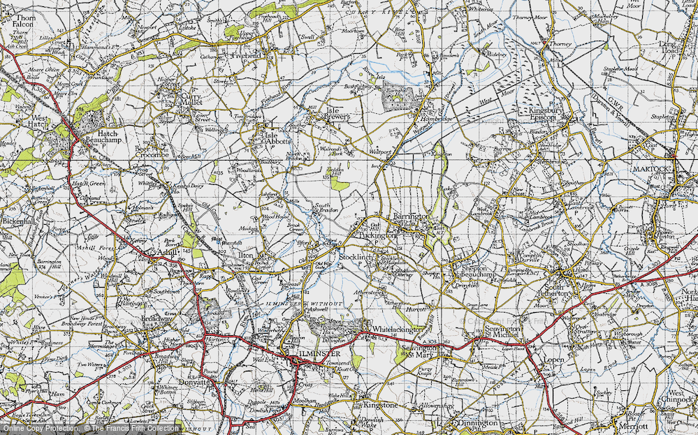 Old Map of Puckington, 1945 in 1945