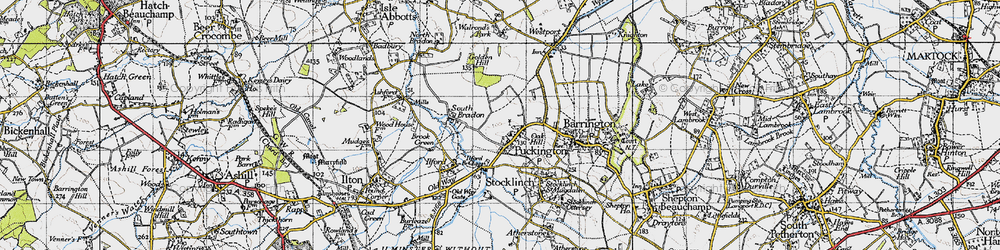 Old map of Puckington in 1945