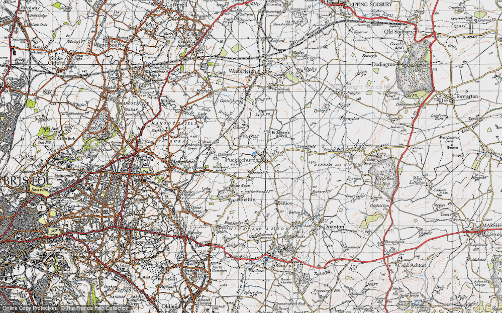 Historic Ordnance Survey Map of Pucklechurch, 1946