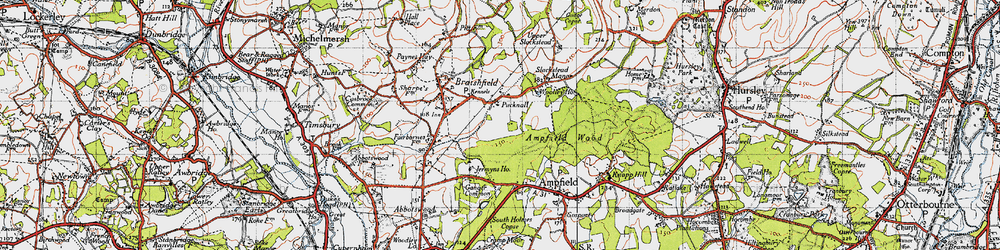Old map of Pucknall in 1945