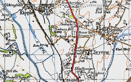 Old map of Puckrup in 1947