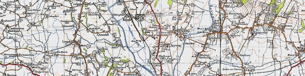Old map of Puckrup in 1947