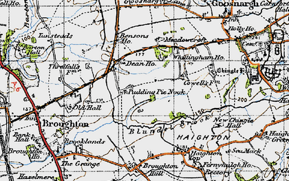 Old map of Pudding Pie Nook in 1947