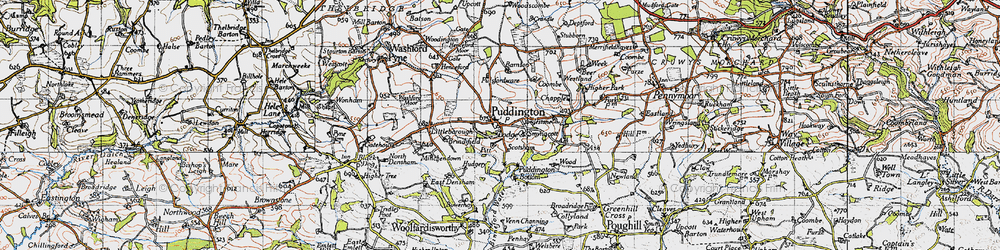 Old map of Puddington in 1946