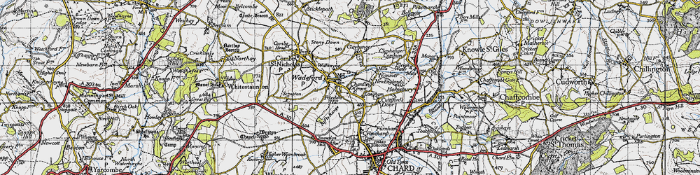 Old map of Pudleigh in 1945