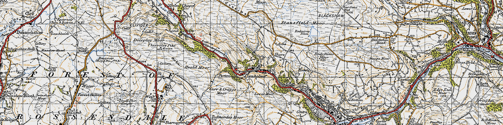 Old map of Pudsey in 1947