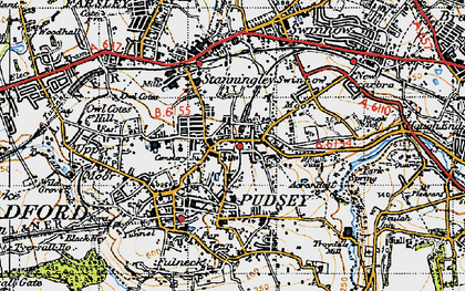 Old map of Pudsey in 1947