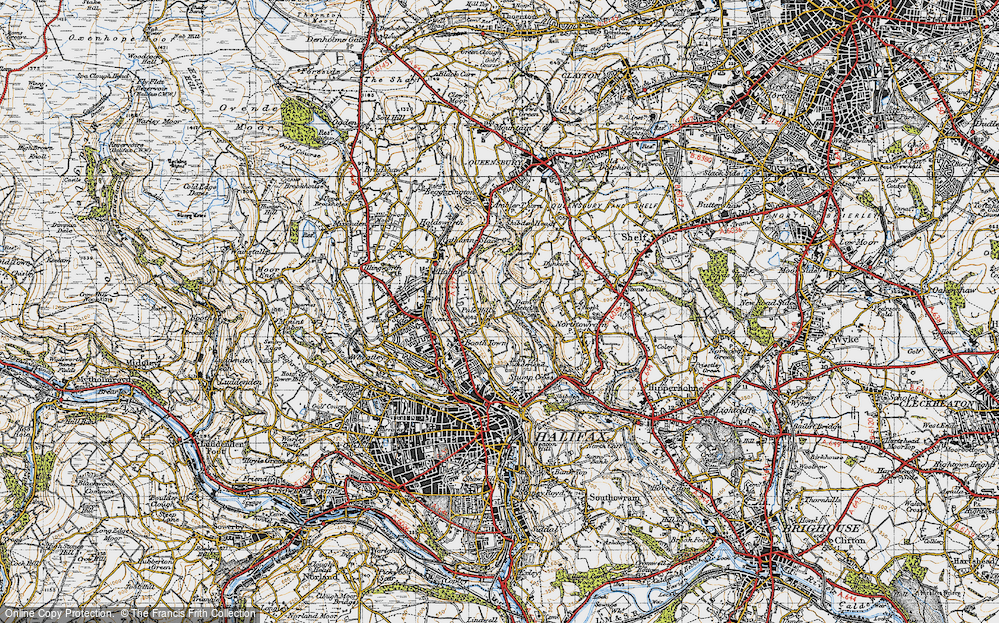 Old Map of Pule Hill, 1947 in 1947
