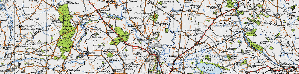 Old map of Puleston in 1946