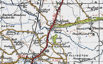 Old map of Pulford in 1947