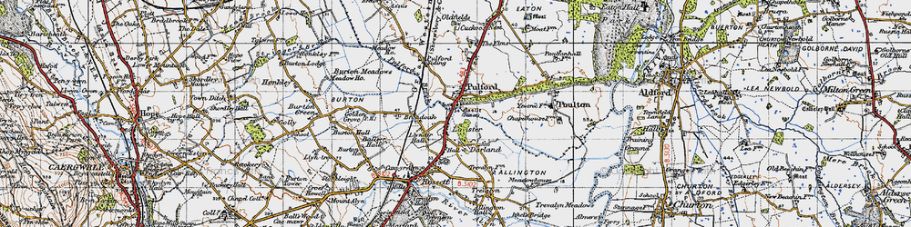 Old map of Pulford in 1947