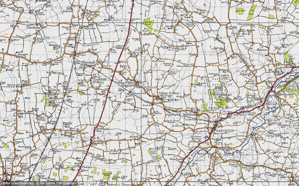 Old Map of Pulham St Mary, 1946 in 1946