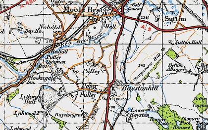 Old map of Bomere Pool in 1947
