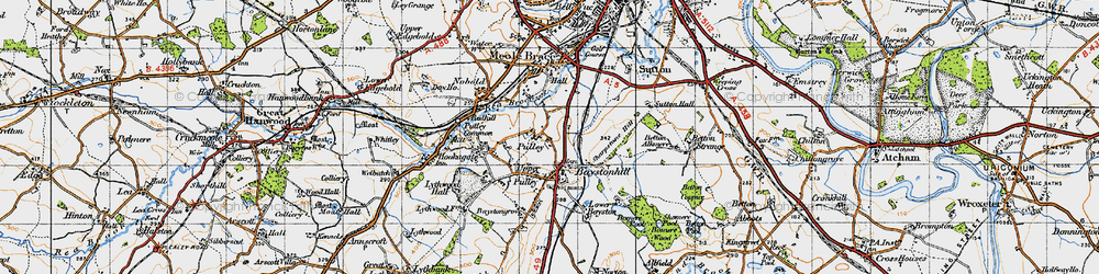 Old map of Burgs, The in 1947