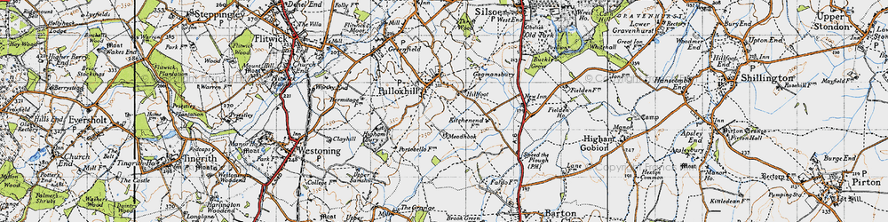 Old map of Pulloxhill in 1946