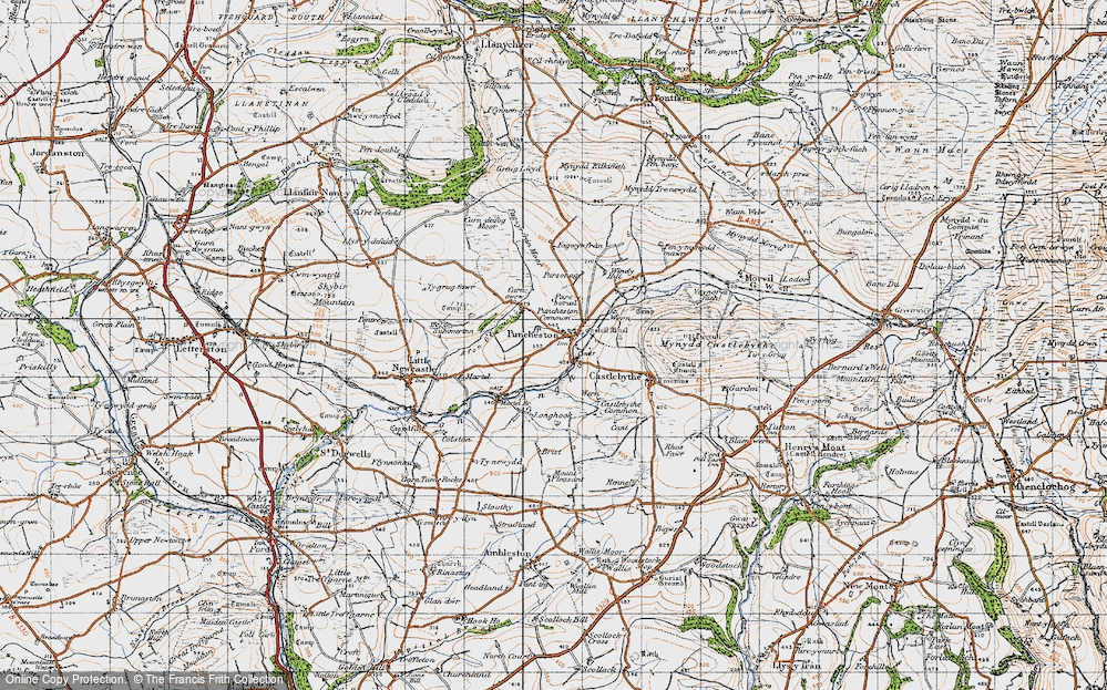 Old Map of Historic Map covering Afon Anghof in 1946