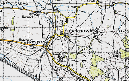 Old map of Puncknowle in 1945