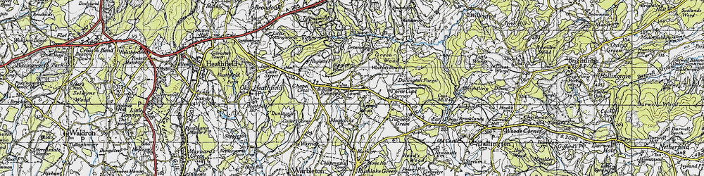 Old map of Bingletts Wood in 1940