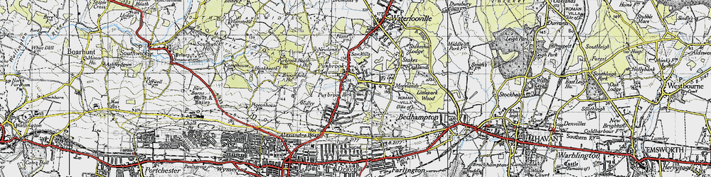 Old map of Purbrook in 1945