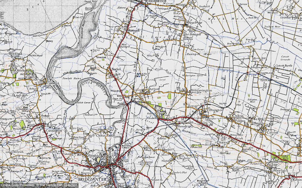Old Map of Puriton, 1946 in 1946