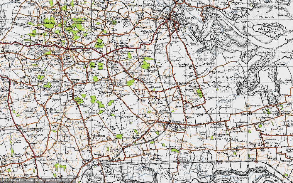 Old Map of Purleigh, 1945 in 1945