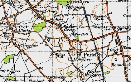 Old map of Purleigh in 1945