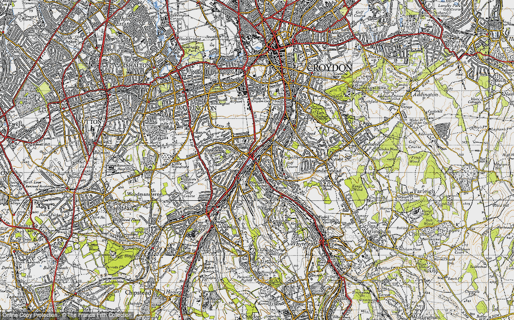 Old Map of Purley, 1946 in 1946