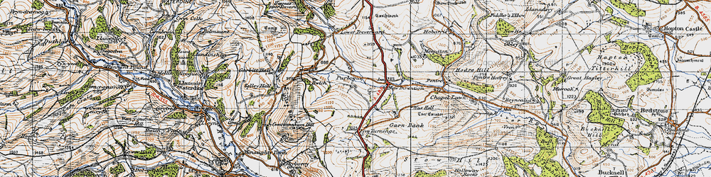 Old map of Purlogue in 1947