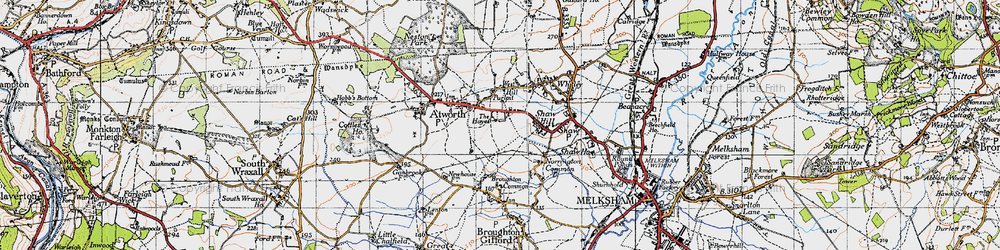 Old map of Purlpit in 1946