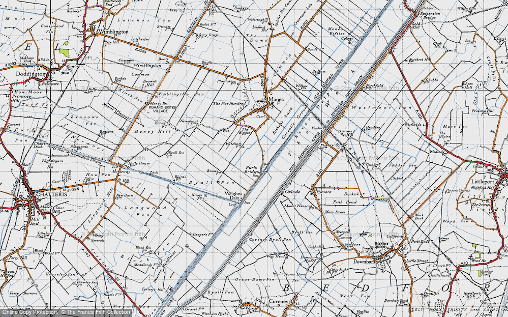 Old Map of Purls Bridge, 1946 in 1946