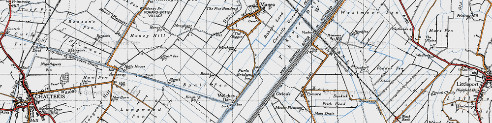 Old map of Purls Bridge in 1946