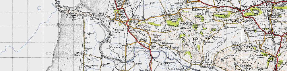 Old map of Purn in 1946