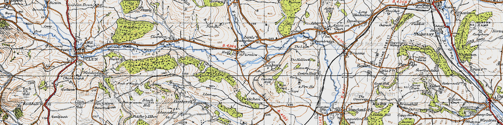 Old map of Purslow in 1947