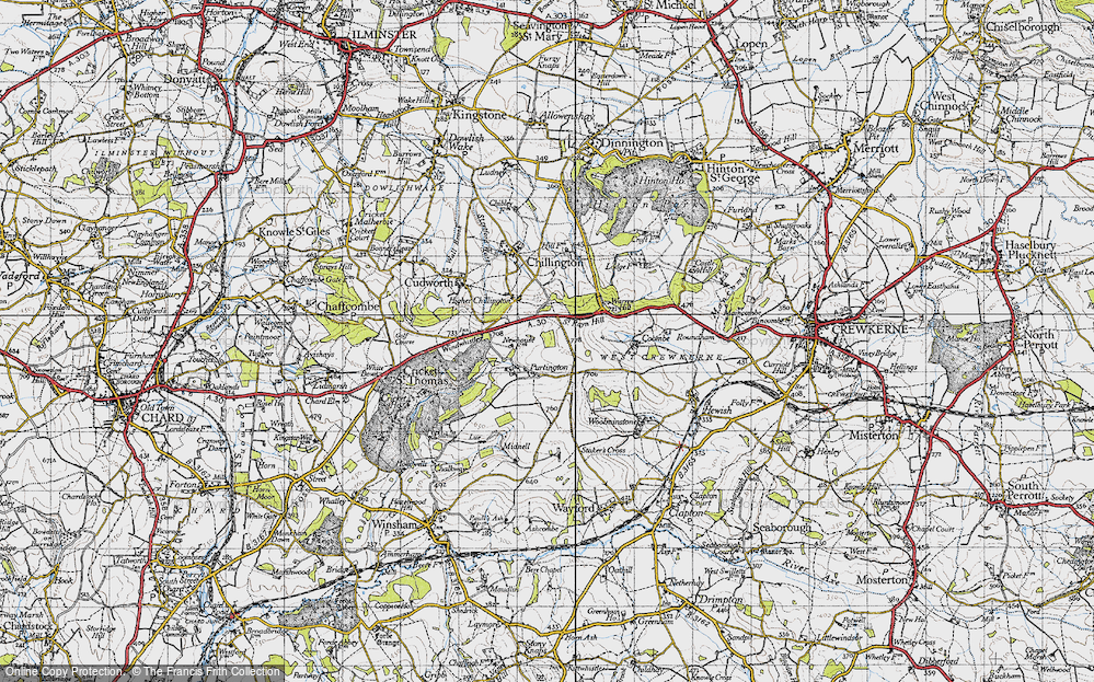 Old Map of Purtington, 1945 in 1945
