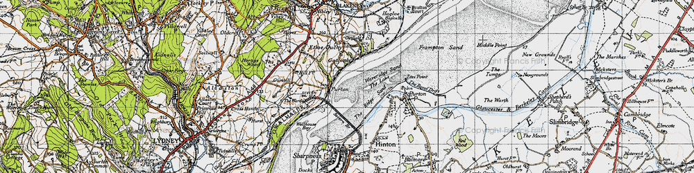 Old map of Purton in 1946