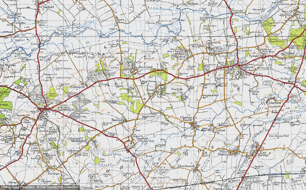 Old Map of Pusey, 1947 in 1947