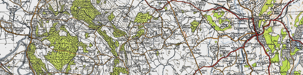 Old map of Putley in 1947