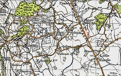 Old map of Putley Green in 1947