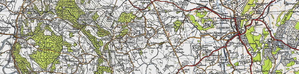 Old map of Putley Green in 1947