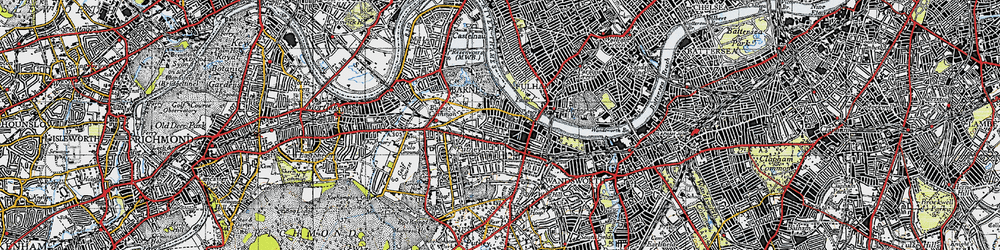 Old map of Putney in 1945