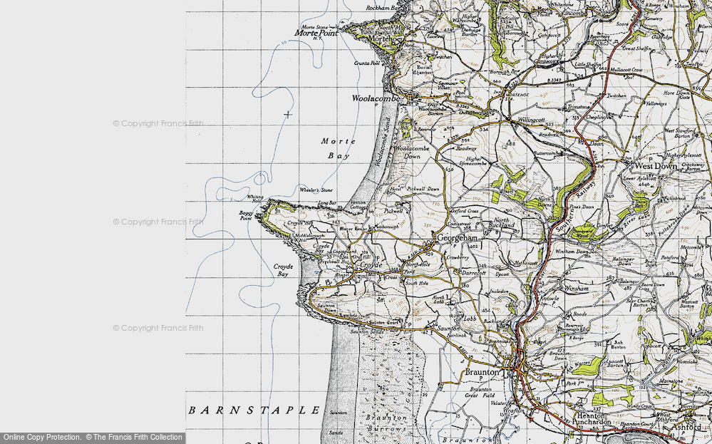 Old Map of Putsborough, 1946 in 1946