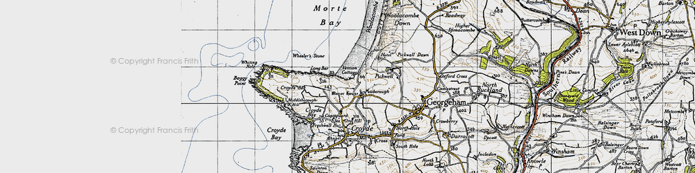Old map of Putsborough in 1946