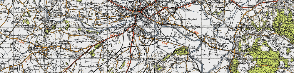 Old map of Putson in 1947