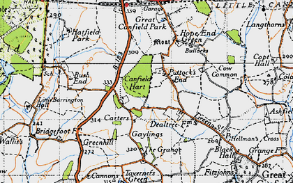 Old map of Puttock's End in 1946