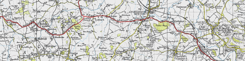 Old map of Puxey in 1945