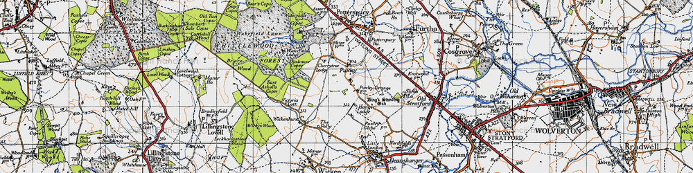 Old map of Puxley in 1946