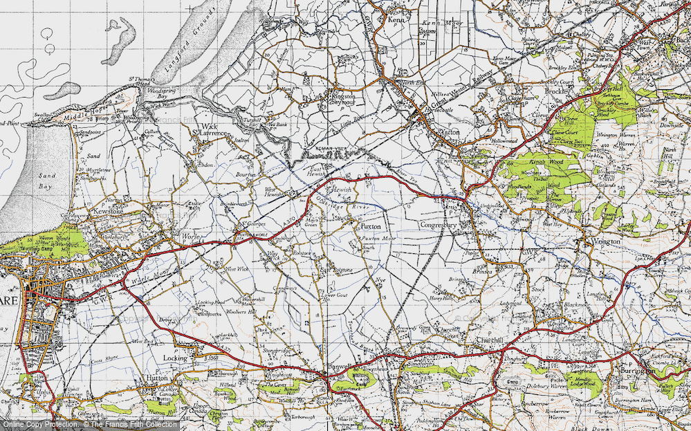 Old Map of Puxton, 1946 in 1946