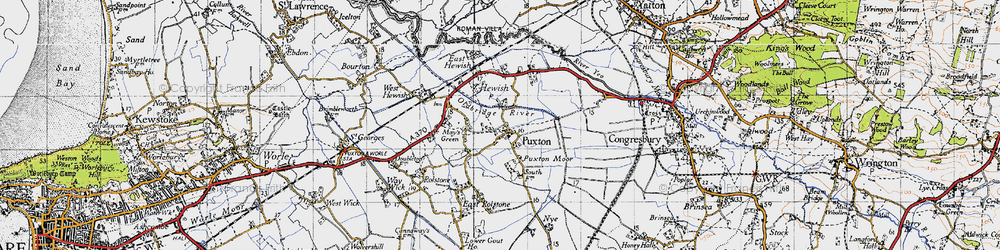 Old map of Puxton in 1946