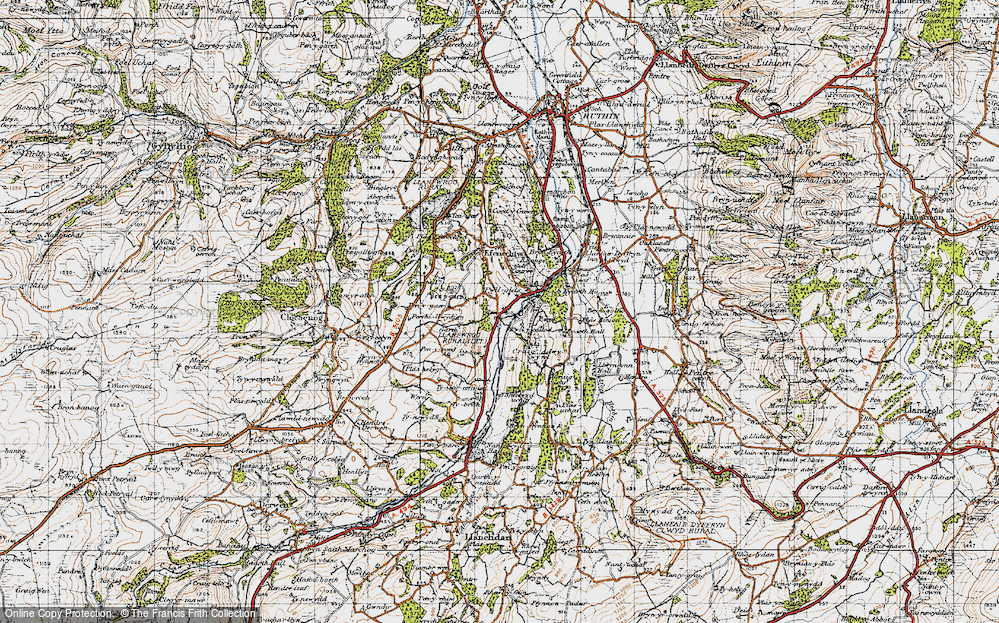 Old Map of Pwll-glâs, 1947 in 1947